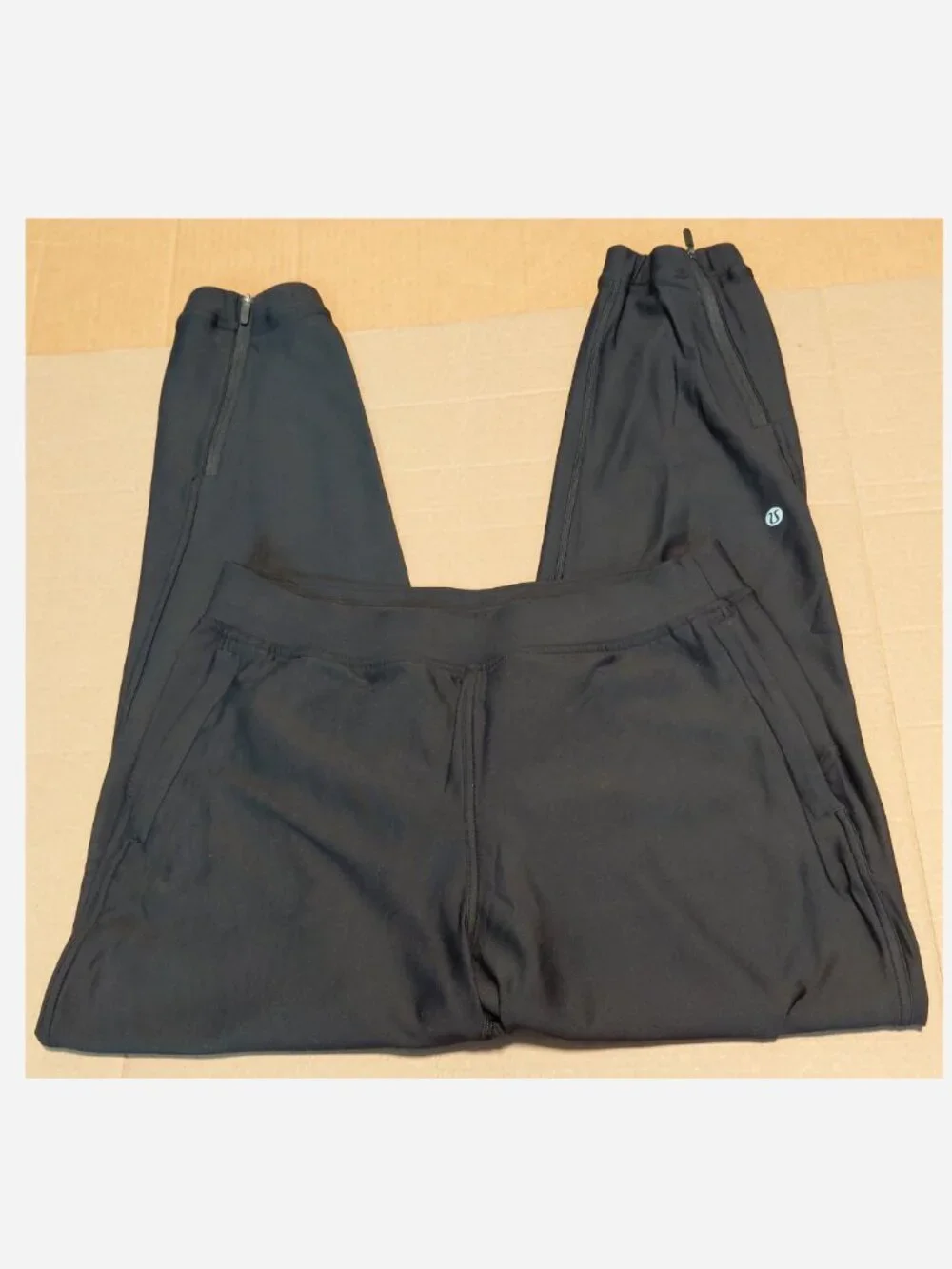 Lululemon Pants Womens 8 Black Jogger Woven Zip Ankle Pockets Athletic Running